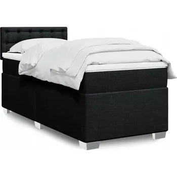 Postel Čalouněná jednolůžková postel VidaXL 100x200 cm, černá