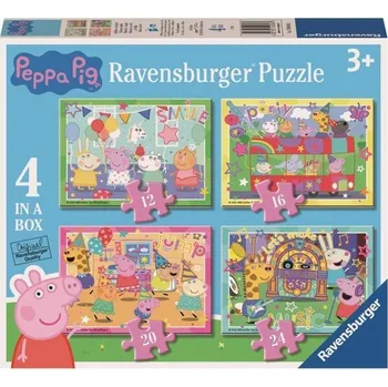Puzzle Puzzle Prasátko Peppa na oslavě 4 v 1