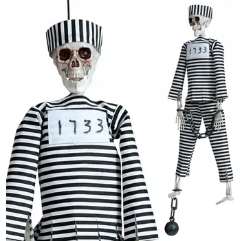 Party dekorace KOSTRA Vězeň s koulí u nohy závěsná dekorace na HALLOWEEN 45 cm