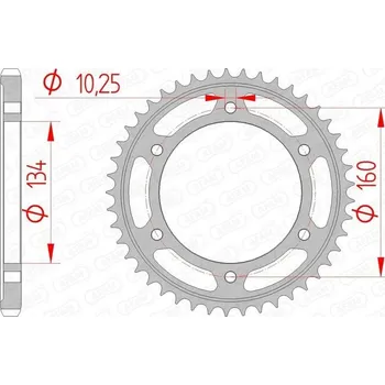 Nářadí na motocykly Ocelové standardní zadní kolo AFAM 10617 - 525 10617-45