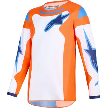 Moto dres Dětský motokrosový dres Alpinestars Fluid Grid oranžovo-modro-bílý