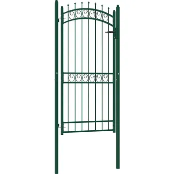 brána vidaXL Plotová branka s hroty ocel 100 x 200 cm [146382] Barva: Zelená