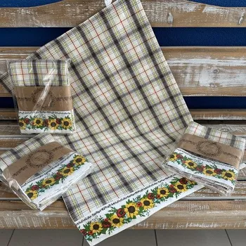 Utěrka Texicop s.r.o. Bavlněná utěrka - Slunečnice zelené - 3ks barva: zelené - 3ks