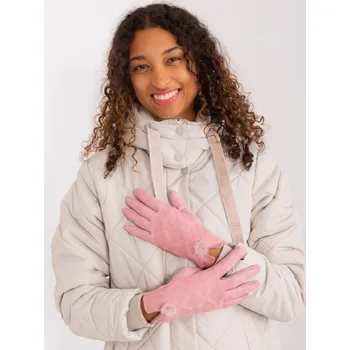 Rukavice Rukavice s geometrickým vzorem v růžové AT-