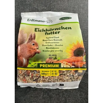 Pro hlodavce Směs pro veverky Premium Erdtmanns 600 g