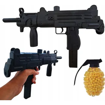 Dětská zbraň PISTOLE PUŠKA NA PLASTOVÉ KULIČKY UZI ČERNÁ + 500 KULIČEK