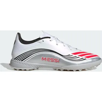 Kopačky ADIDAS Kopačky Messi F50 League Turf 41 1/3 BÍLÁ|ČERVENÁ|ŠEDÁ