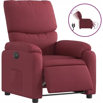 Křeslo Elektrické křeslo s polohovatelným opěradlem, vínově červená, 75x99x99 cm