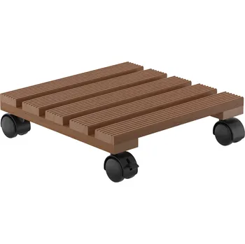 Květináč PARKSIDE® Podstavec pod květináč s kolečky (dřevo/hnědá)