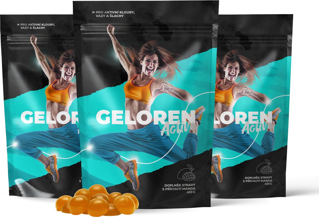 Contipro 3x Geloren Active mango 410g - kloubní výživa pro lidi (3x 90ks)