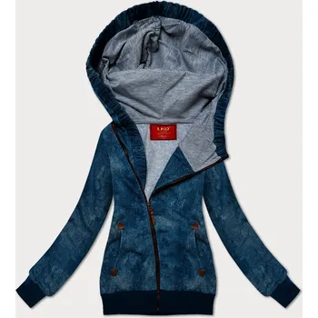 Dámská mikina Modrá vypasovaná dámská mikina s asymetrickým zipem LHD (AMG-61) odstíny modré M (38)