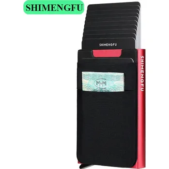 Peněženka Hliníkový držák karet RFID – minimalistická peněženka na cesty Barva (Varianta): Červená