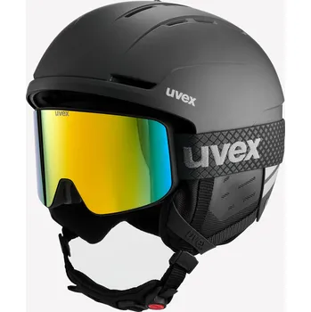 UVEX Lyžařská helma s brýlemi Uvex pro dospělé S ČERNÁ