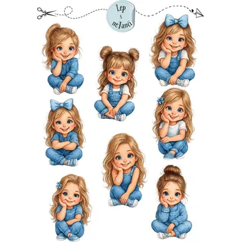 samolepka DĚTSKÉ SAMOLEPKY DŽÍNOVÉ DÍVENKY 1