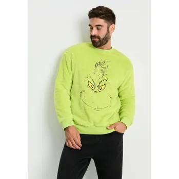 Pánská mikina Sinsay - Mikina regular s kulatým výstřihem Grinch - zelená - 944EU-61X - 944EU-61X-M