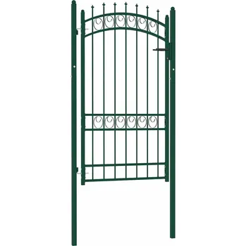 Stavebniny vidaXL Zahradní branka s hroty ocelová 100 x 175 cm [146381] Barva: Zelená