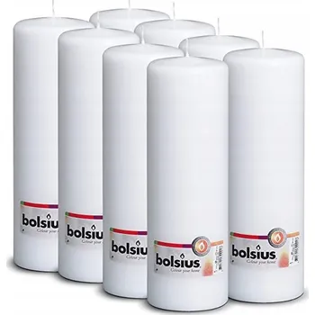 Svíčka BOLSIUS KVÁDROVÉ SVÍČKY 25x8 CM 8 KS BÍLÉ 108423