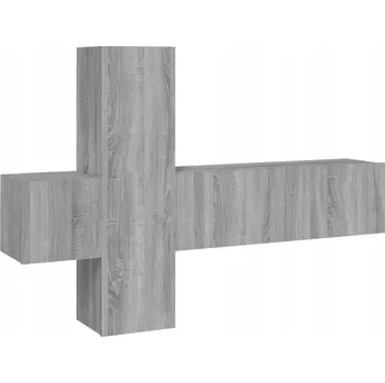 Televizní stolek Sada TV skříněk z dřevotřísky, 3 ks, šedý dub, 100x30x30/30,5x30x110 cm