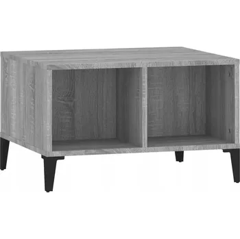 Konferenční stolek Industriální konferenční stolek s úložným prostorem, 60x50x36,5 cm, šedý dub