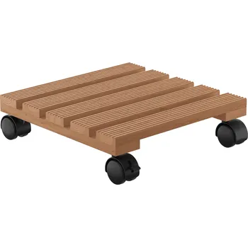 Květináč PARKSIDE® Podstavec pod květináč s kolečky (dřevo/přírodní)