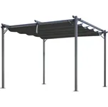 Aga Zahradní altán Pevný, 3x3 m, šedý, ocel, výška 230 cm STK21259