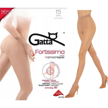 Dámské punčochy Punčocháče hladké Gatta Fortissima 15 DEN zlaté Golden velikost 5