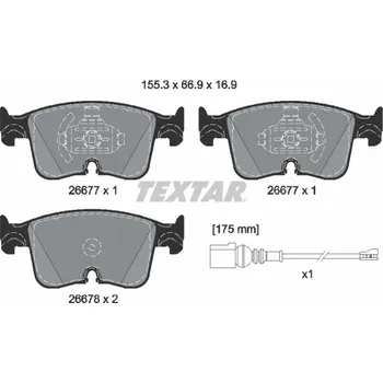 Brzdová destička Sada brzdových destiček, vždy 4 kusy v sadě TEXTAR 2667702