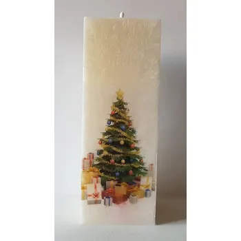 Svíčka Svíčka s vánočním motivem 2, Barva šedá , Vůně bylinná