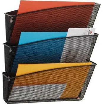 ALBA Nástěnný odkladač drátěný, černá, 3-dílný, ALBA 144389