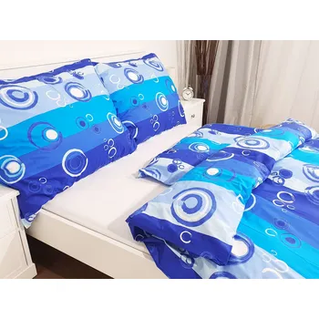 Povlečení Bavlněný povlak na polštář 70x90 - Bublina modrá II.jakost Zapínání: zip, Velikost polštáře: 70x90