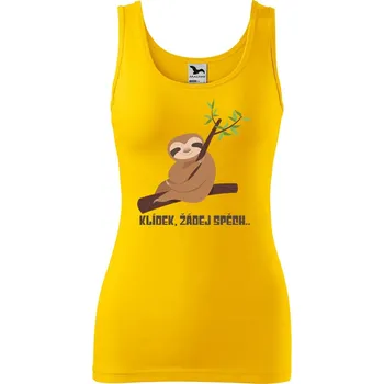 Dámské tílko s potiskem Klídek Velikost: S, Barva: Žlutá