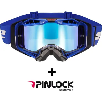 LS2 AURA PRO GOGGLE BLACK BLUE WITH IRIDIUM VISOR