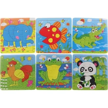 Dřevěné puzzle Krokodýl 9 dílků