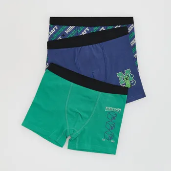 Chlapecké spodní prádlo Reserved - Bavlněné boxerky Minecraft 3 pack - zelená - 630GX-77X - 630GX-77X-U98