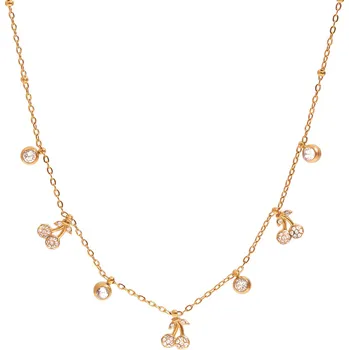Náhrdelník ELENYS Cherry Charm – pozlacený náhrdelník 18K žluté zlato Délka náhrdelníku: 40+5 cm / max. 45 cm