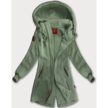 Dámská mikina Šedozelená dlouhá dámská mikina s kapucí (AMG-675/2) odstíny zelené XXL (44)