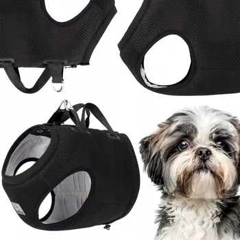 Postroj pro psa Bezpečnostní postroj do auta pro psa s atestem Truelove Expedition černý S