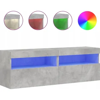Televizní stolek Nástěnná skříňka pod TV LED RGB 60x30x40 šedá beton