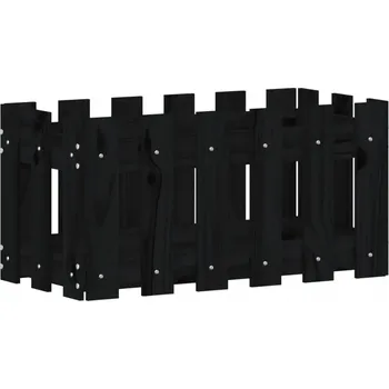 Květináč Zahradní květináč dřevěný 60x30x30 cm, černý