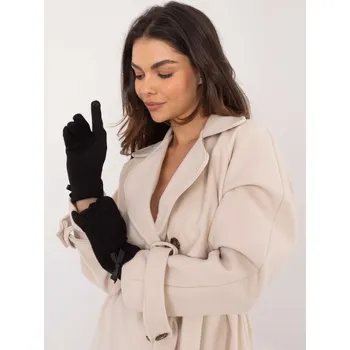 Rukavice Stylové černé rukavice s teplou podšívkou AT-