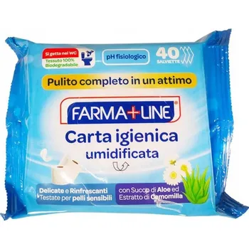 Toaletní papír Vlhčený toaletní papír Farma+Line s aloe a heřmánkem, 40 útržků