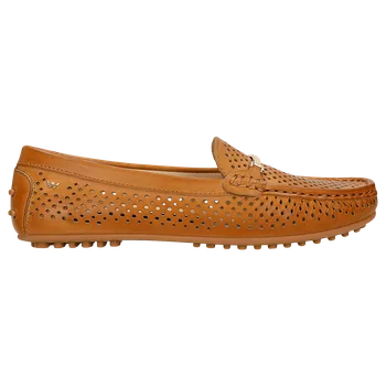 Dámské polobotky Světle Hnědé Kožené Mokasíny S Perforací Wojas 4632653 42