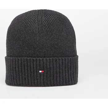 Čepice Čepice Tommy Hilfiger Flag Pima Cotton Beanie Charcoal Gray Universal
