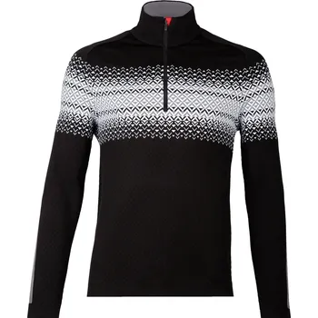 Pánský svetr NEWLAND N3 4112 BEAVER CREEK MAN T-NECK BLACK/WHITE Velikost: L MEN’S HALF ZIP SWEATER