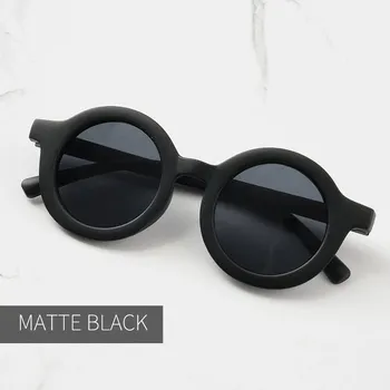 Dětské kulaté sluneční brýle – retro styl, matné provedení Barva čoček: Matte black