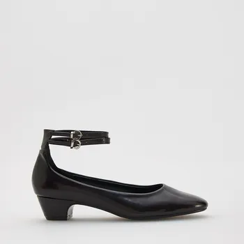 Dámské baleríny Reserved - Lakované baleríny na podpatku - hnědá - 150FF-83X - 150FF-83X-42