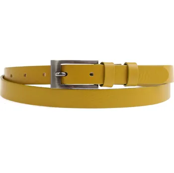 Opasek Dámský úzký kožený opasek Špongr 2077 žlutý Velikost = obvod pasu (cm): 85 cm