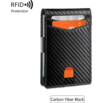 Peněženka Pánská peněženka s RFID – malá, bezpečná, kožená Barva (Varianta): Carbon Black