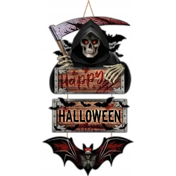 Party dekorace Závěsná dekorace Happy Halloween Smrtka - 1 ks
