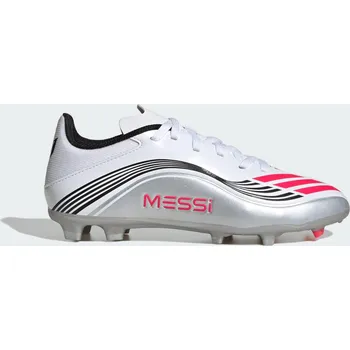 Míčový sport ADIDAS Dětské kopačky F50 Messi League Firm/Multi-Ground Boots 29 BÍLÁ|ČERVENÁ|ŠEDÁ